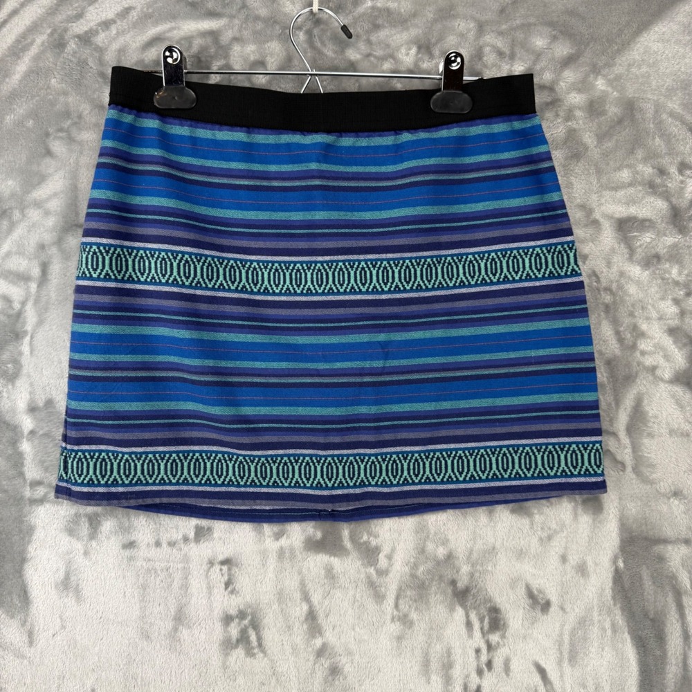 American Eagle Y2K Outfitters Blue Striped Woven Mini Skirt Size 10  Boho Cotton